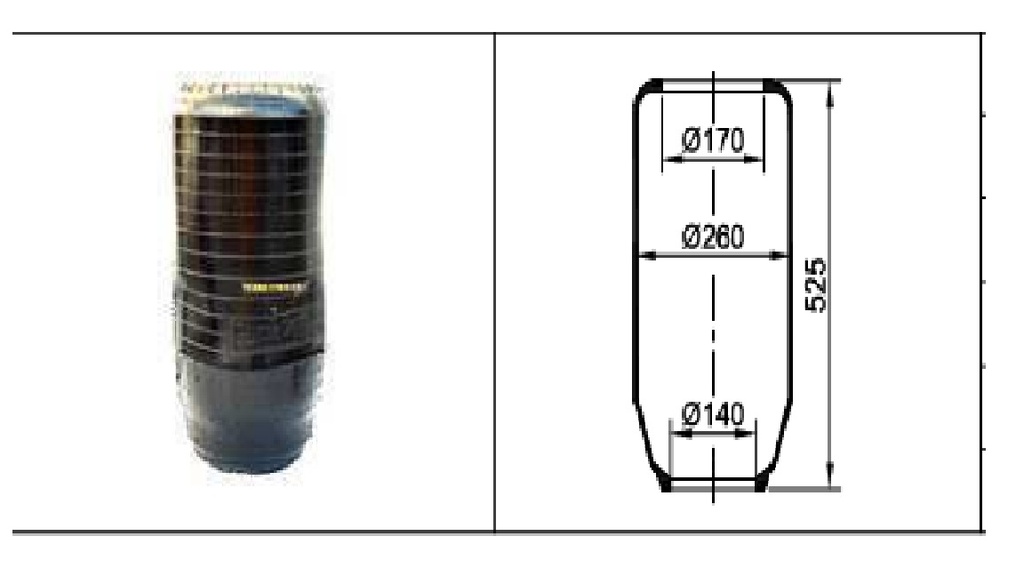 [2013-TC260-170-525] [2013-TC260-170-525] LINEA PESADA - FUELLES Y PULMONES SUSPENSION - NEUMACARG - FUELLE SUSPENSION MALDONADO (31-170-140-520)