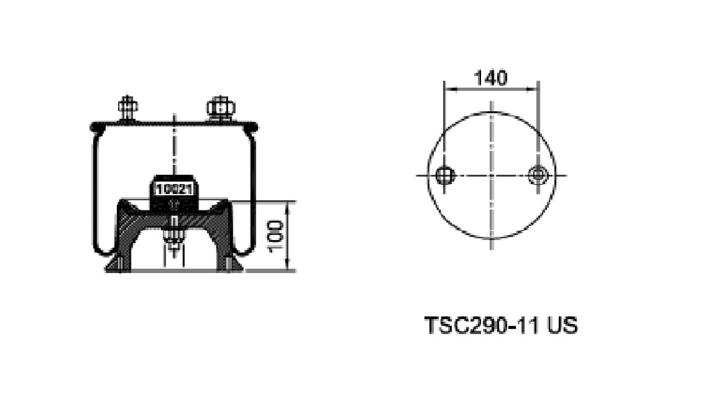 [2023-3] [2023-3] LINEA PESADA - FUELLES Y PULMONES SUSPENSION - NEUMACARG - FUELLE SUSP. SELLADO TC280-390 USR TIPO 5 ESPARRAGO 1/2 E.A. S/BASE