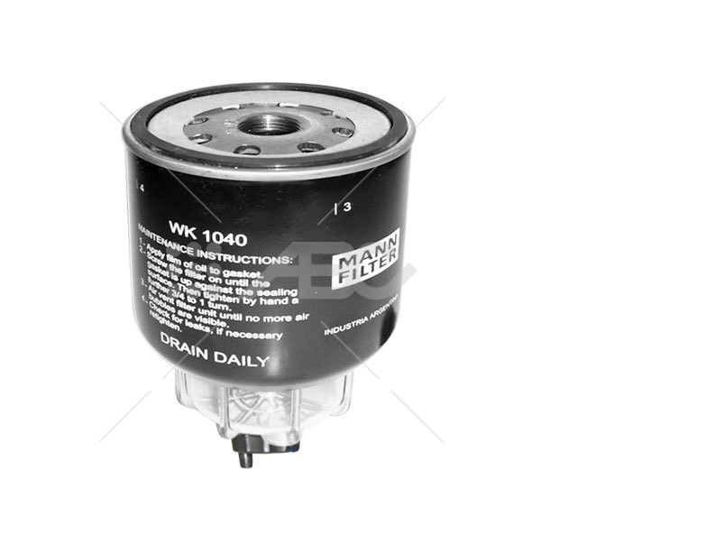 [WK/1040] LINEA PESADA - FILTRO TRAMPA DE AGUA - MANN-FILTROS - M BENZ-IVECO-VW-AGRALE-CHEVROLET SILVERADO-SCANIA COMPLETO C/TAPA